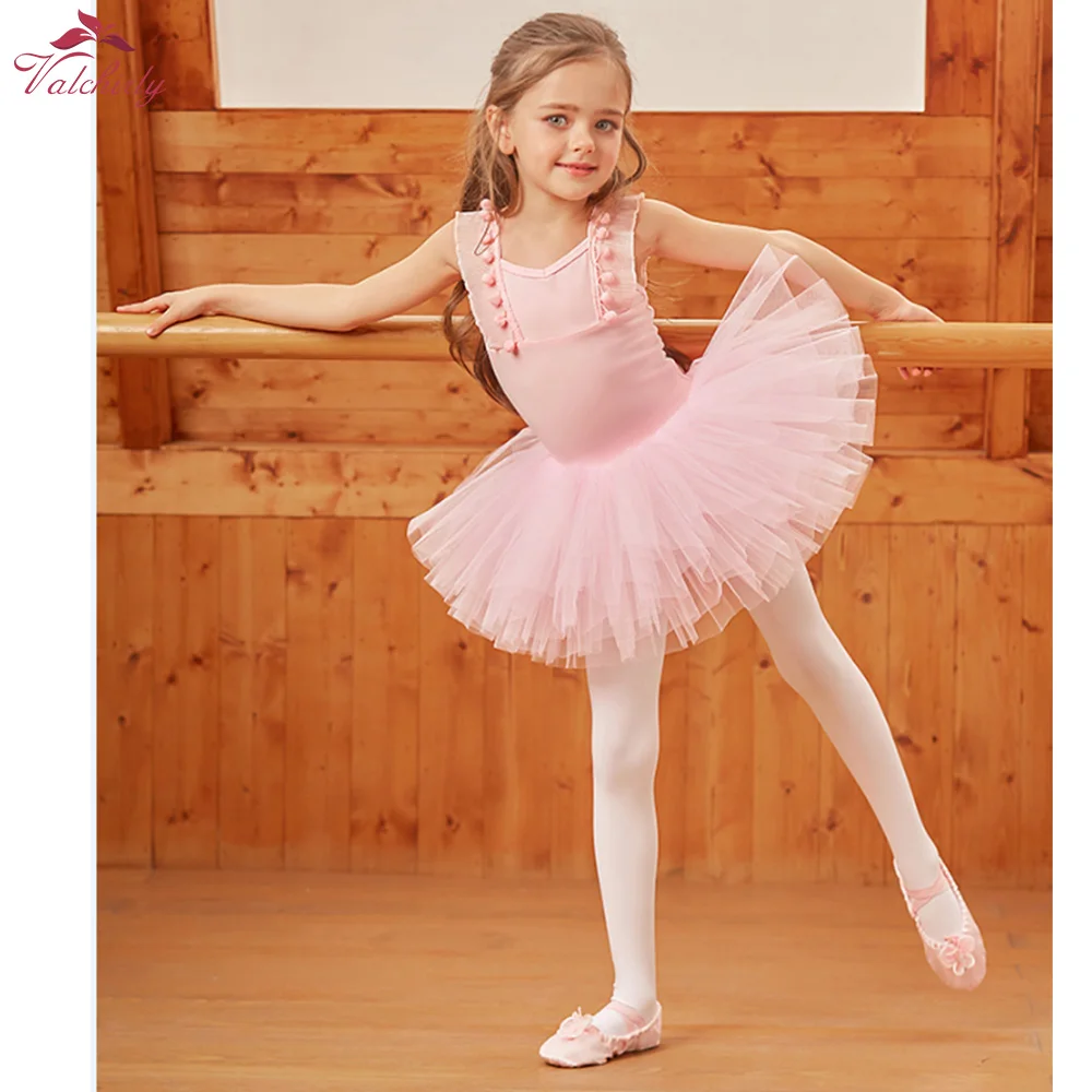 New Girls White Ballerina Tutu Dress Ballet Costumes  Kids Dancewear Gymnastics Leotard for Child Performance