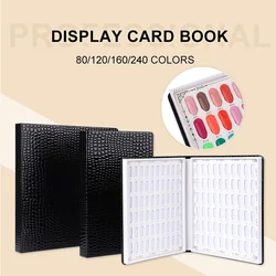 80/120/160/216/240/308 Nail Display Book Chart Tips Leather Cover Gel Polish Display Salon Tools False Tips Showing Shelf