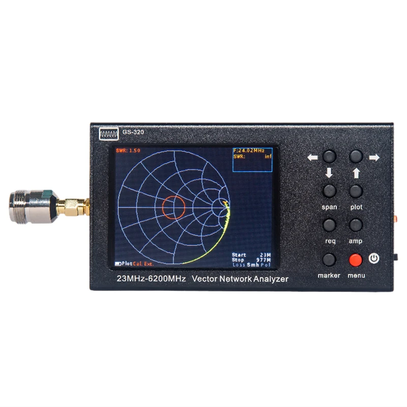 New 6GHz NanoVNA Vector Network Analyzer VNA Antenna Analyzer 23MHz-6200MHz + 3.2 inch LCD + 4000mAh Battery + Aluminum Case