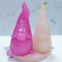 24CM Large Size Gnome Statue Resin Silicone Mold Funny Resin Casting Concrete Plaster Nordic Nisse Figurine Silicone Moulds