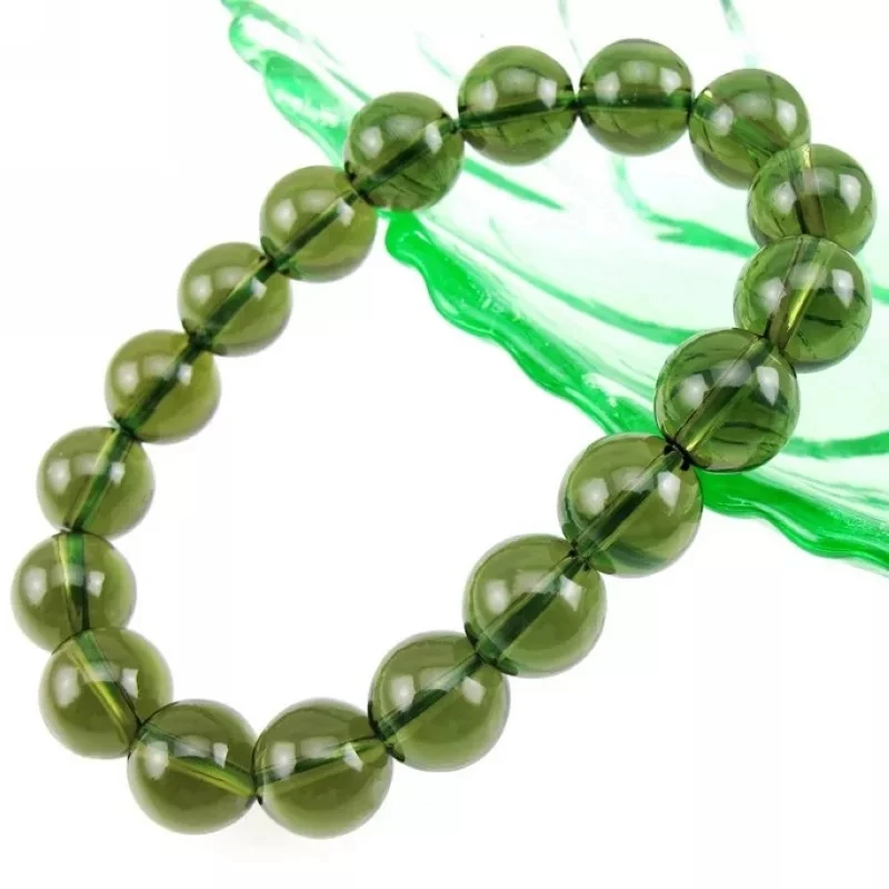 Hot Sale A++ Natural Moldavite green aerolites crystal stone Bracelet energy apotropaic 22g-36g/ lot Unique Bracelet