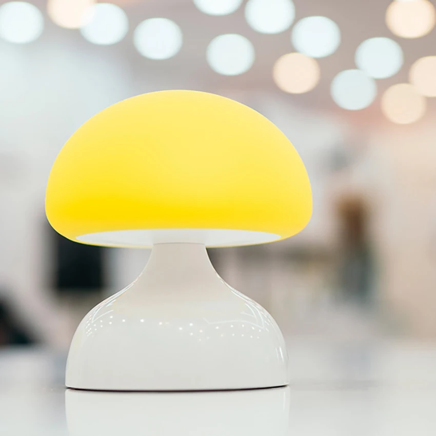 キノコ型LEDランプ,回転フック付き,USB充電式,子供用の調光可能なシリコンLEDナイトライト,寝室に最適