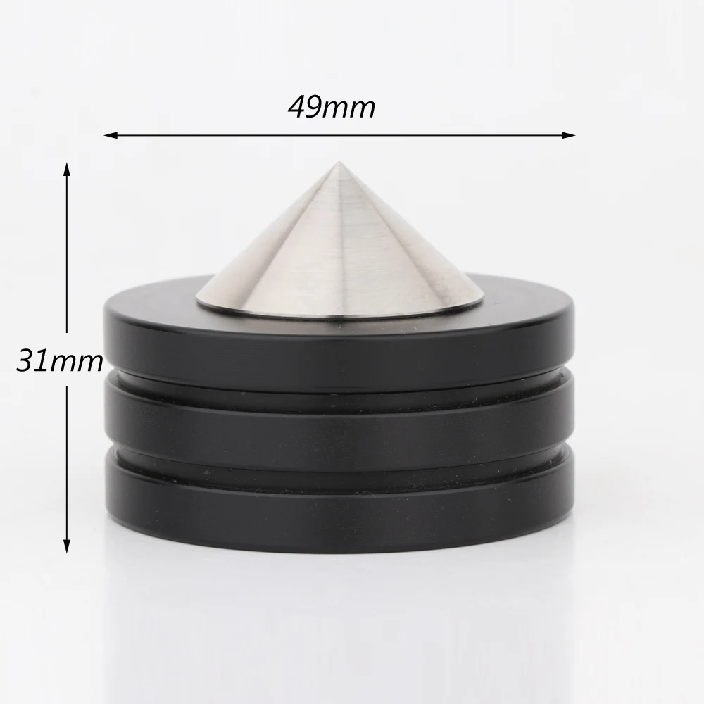 Prefair SP4949 baru baja kristal hitam Dia 49*37mm isolasi suara kaki Speaker Spikes Audio kerucut dudukan HiFi Amplifier kaki