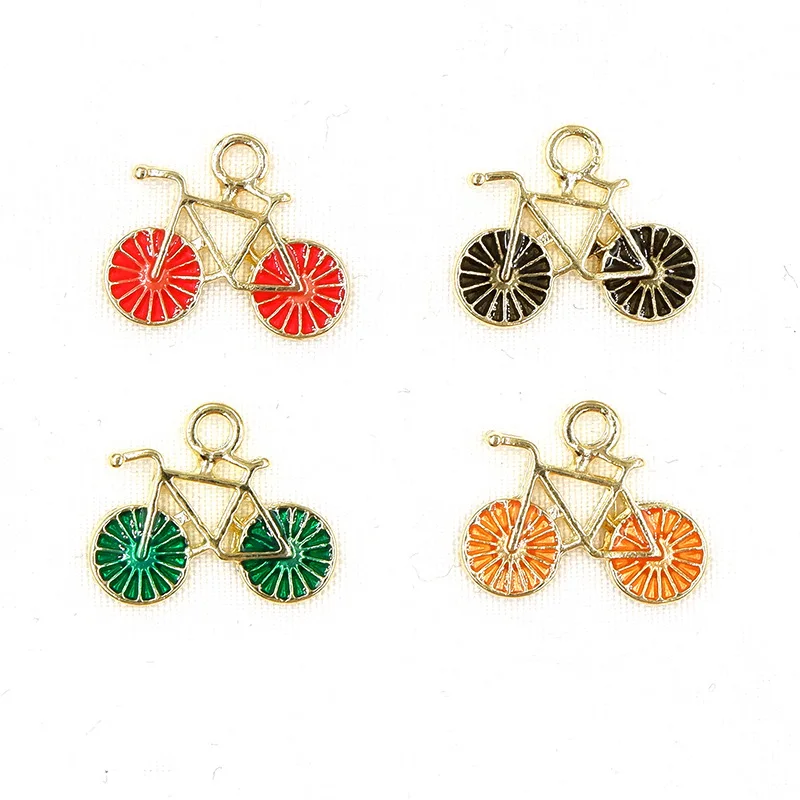 50pcs Summer wind colorful sweet bike charm for earrings bracelet accessories handmade DIY material geometric pendant