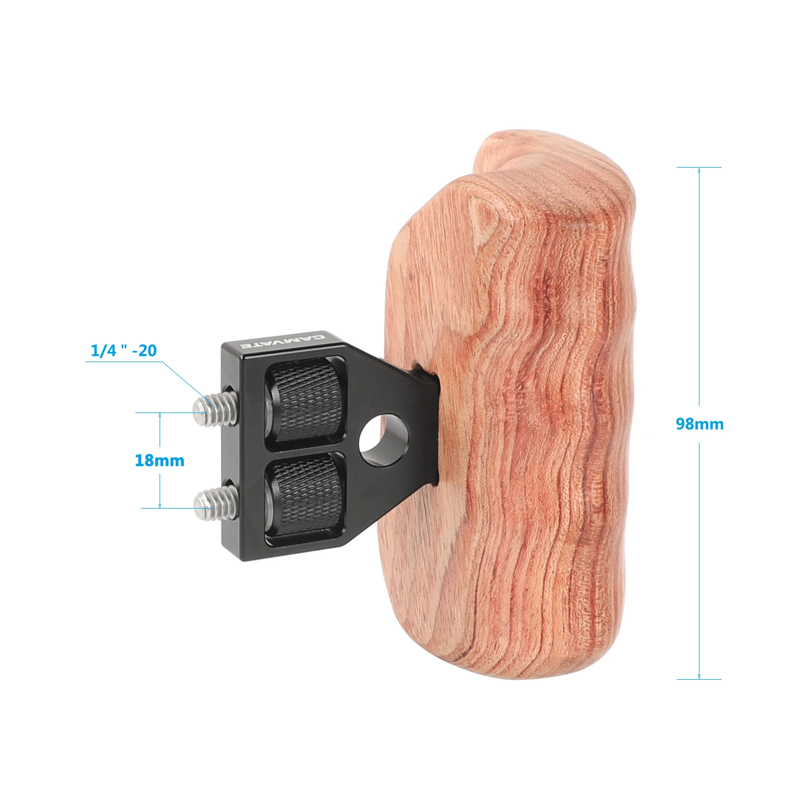 Impugnatura in legno per videocamera CAMVATE (sinistra e destra) con connettore in lega di alluminio per gabbia Video DV (telecamera rossa/Rig rosso/Rig per videocamera LR)