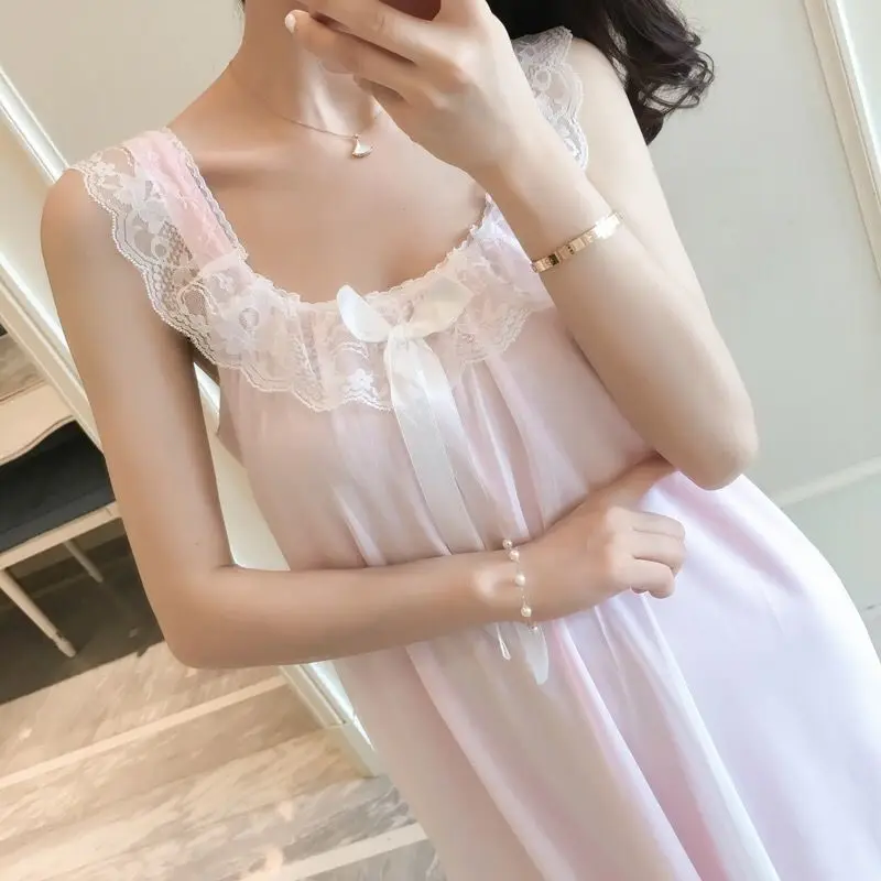 Nightgowns Women Solid White Sleepwear Ulzzang Fashion Comfortable Knee-length New Girls Sweet Leisure All-match Chic Homewear