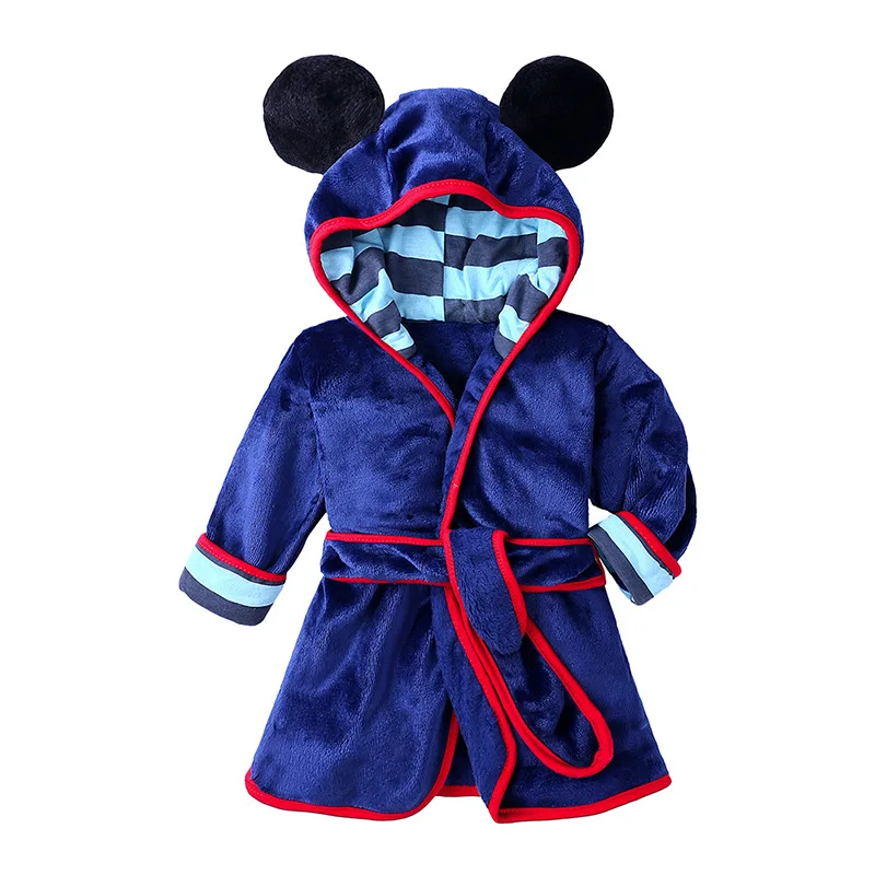 2021 kids bathrobe Minnie Mickey soft flannel robe nightgown boy and girl warm bathrobe 2-6 years old