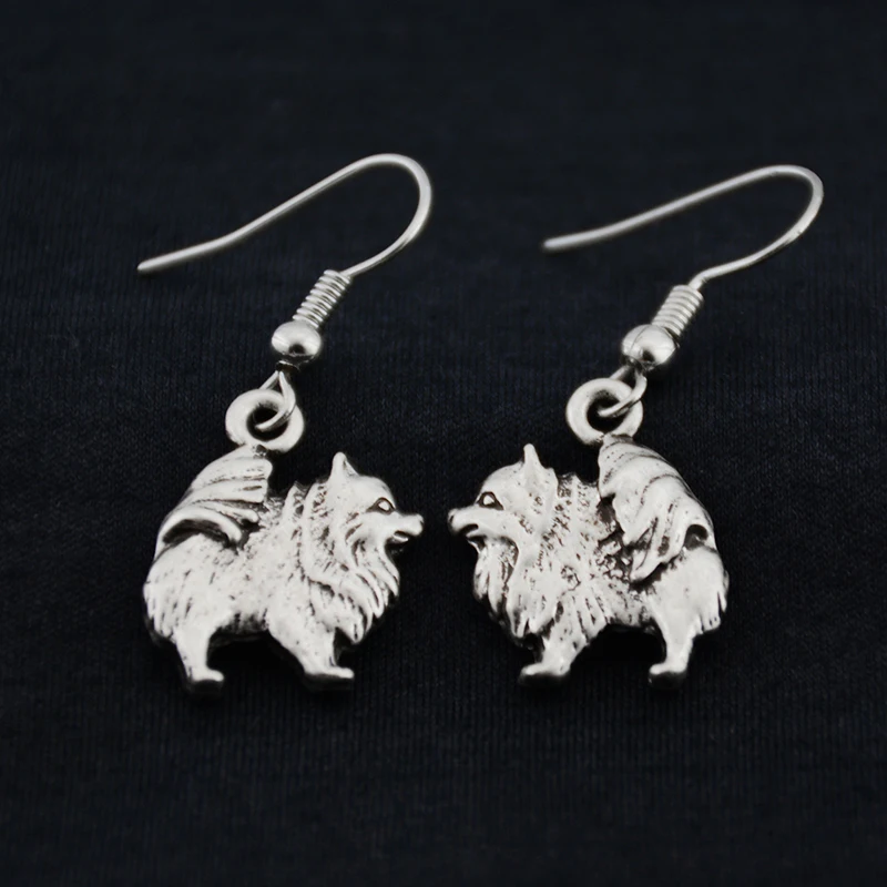 Lucu Pomeranian Samoyed Jimat Anjing Menjuntai Anting Menjuntai Hewan Anting untuk Wanita Anak Perempuan Hewan Peliharaan Kekasih Pesta Souvenir Perhiasan