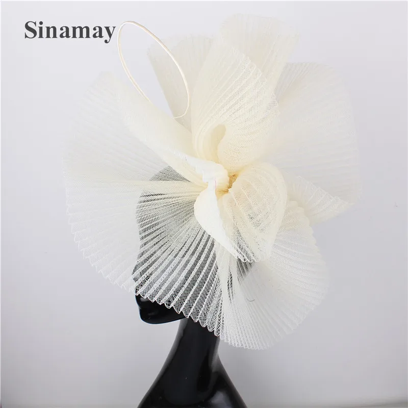 Gorgeous Ladies Formal Chapeau Cap  Women Pink Wedding Faciantor Hats Hairpin Bride Mesh Fashion Hair Accessories Cocktail Race