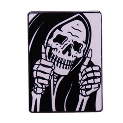 Grim Reaper Pin Stay Positive Test Negative Brooch Goth Badge
