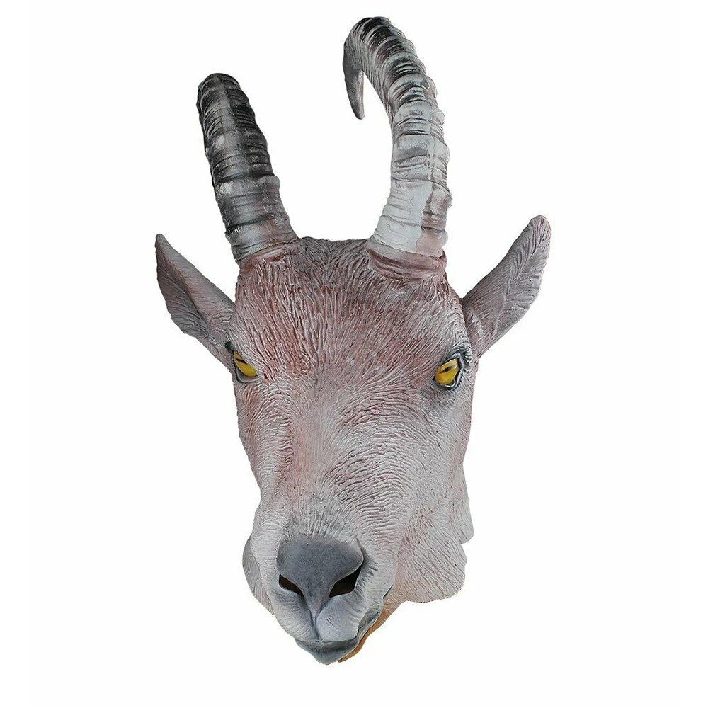 Goat Antelope Animal Head Mask Latex Sheep Farmyard Full Overhead Mask Rubber Halloween Party Costumes