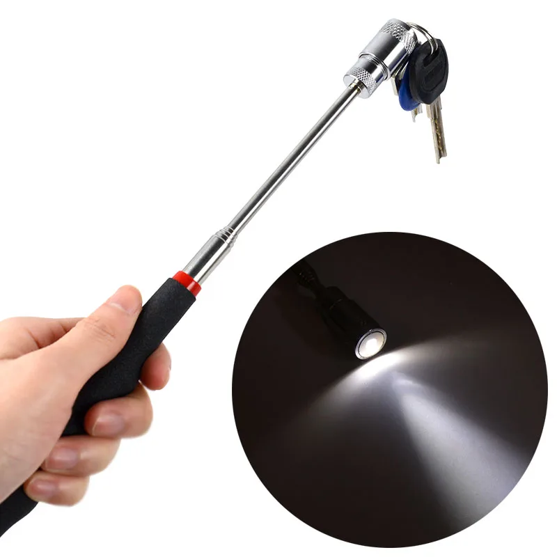 LED Magnetic Pick Up Torch Flexible Telescopic Magnet Magnetic Tool Torch Extendable Pick-Up Torch