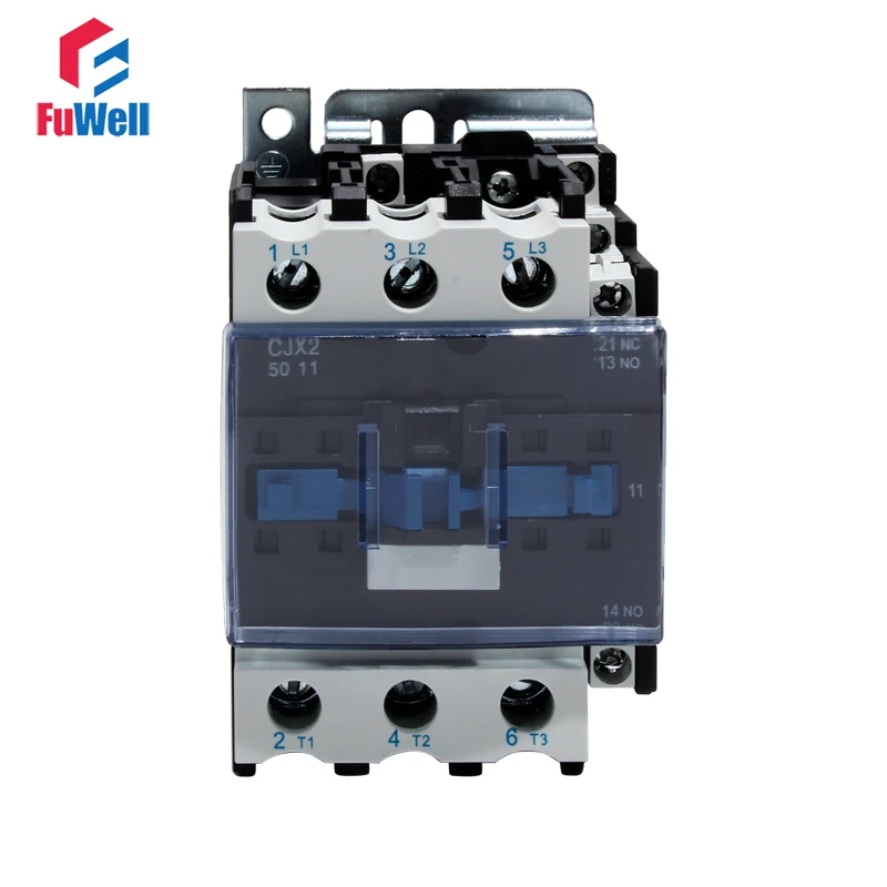 

CJX2-5011 50A AC Contactor NO NC Coil Voltage Contactor 24V 36V 110V 220V 380V Normal Open Closed Alternating Current Contactor