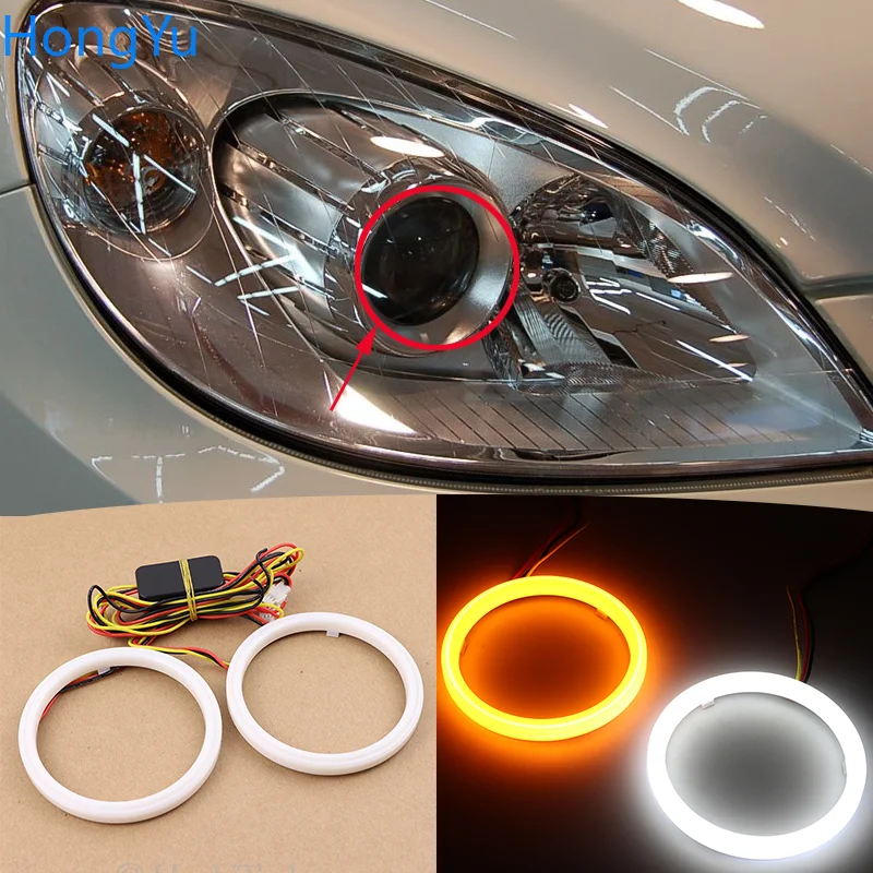 Cotton LED Angel Eye  Switchback Light Ring lamp DRL White for Mercedes-Benz B-Class W245 B160 B180 B170 B200 2006-2011