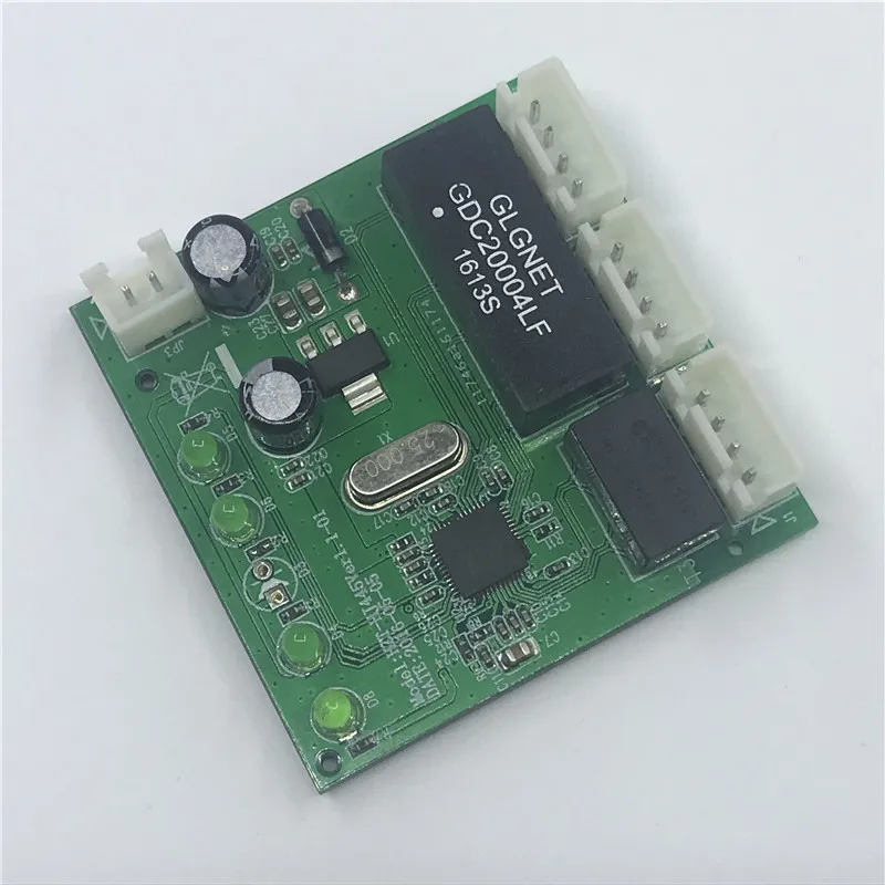 Ome 3 Poorts Switch Module Pcba 4 Pin Header Utp Pcba Module Met Led Display Schroef Gat Positionering Mini Pc gegevens Oem Fabriek