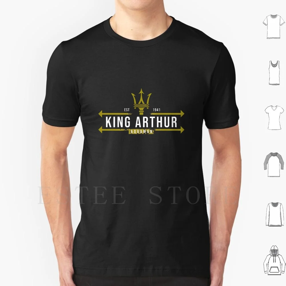 The True King T Shirt DIY Big Size 100% Cotton Worlds Of Universe Aquaman Movie Man Of Steel Jason Momoa Trident Black Atlantis