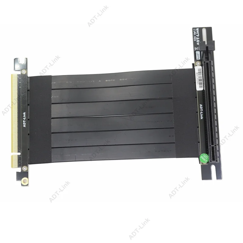 20CM PCIe 3.0x16 PCI-E Express Extender R33SH 플랫 코드 그래픽 비디오 카드 수직 확장 케이블