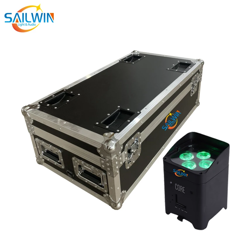 10in1 Charing Flight Case 6X18W 6in1 RGBAW UV Baattery Powered Wireless APP Mobile LED UPLIGHT Stage Par Lights For Wedding Club