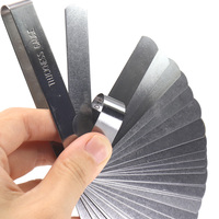 1Pc Stainless Steel Feeler Gauge 17/32 Blades 0.04-0.88mm/0.02-1.00mm Metric Thickness Gauge for Measurements Tools