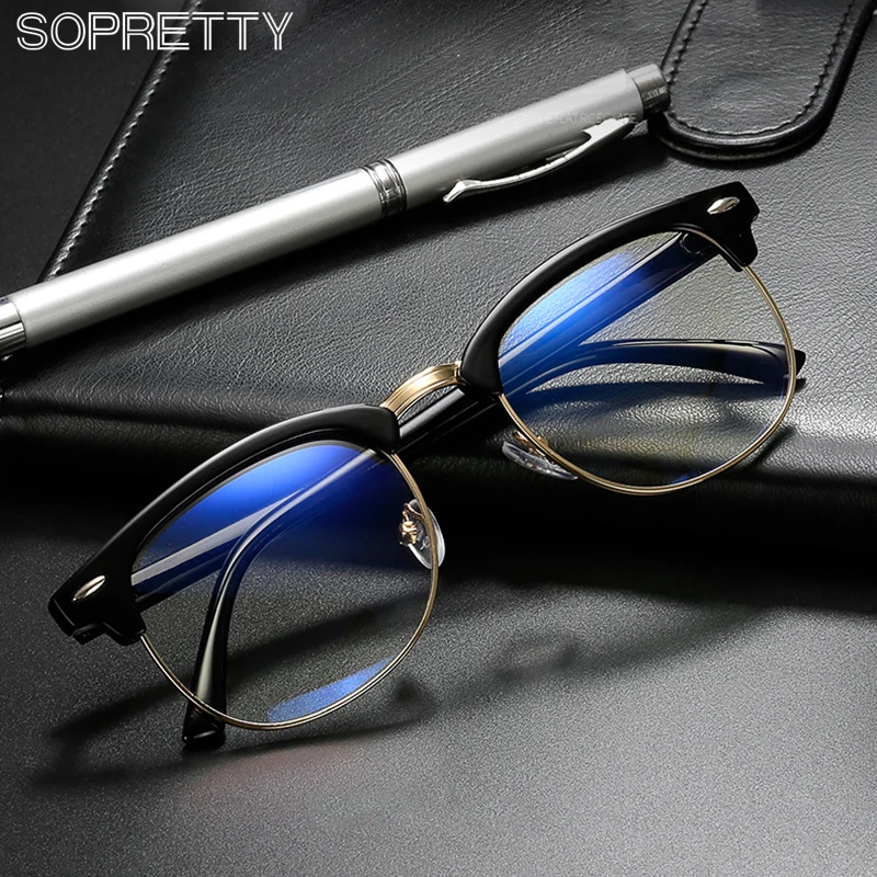 -1.0 -1.5 -2.0 -2.5 -3.0 -3.5 ~-5.0 Myopia Optical Glasses Half Frame Eyewear Men Women Shortsighted Eyeglasses (PD: 62-64) M016