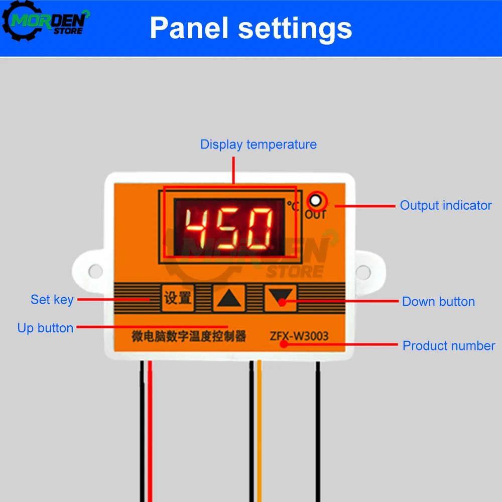 W3003 Micro Temperature Controller Thermostat Thermoregulator  Intelligent Incubator Temp Regulator K-type Thermocouple Sensor