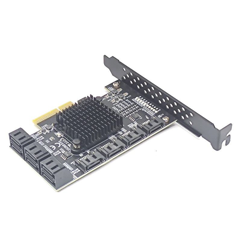 محول بطاقة PCIE SATA للتعدين من تشيا 10 منافذ SATA 3.0 إلى PCIe3.0 X4 بطاقة توسيع SATA 3 III PCI-e PCI Express SATA3.0