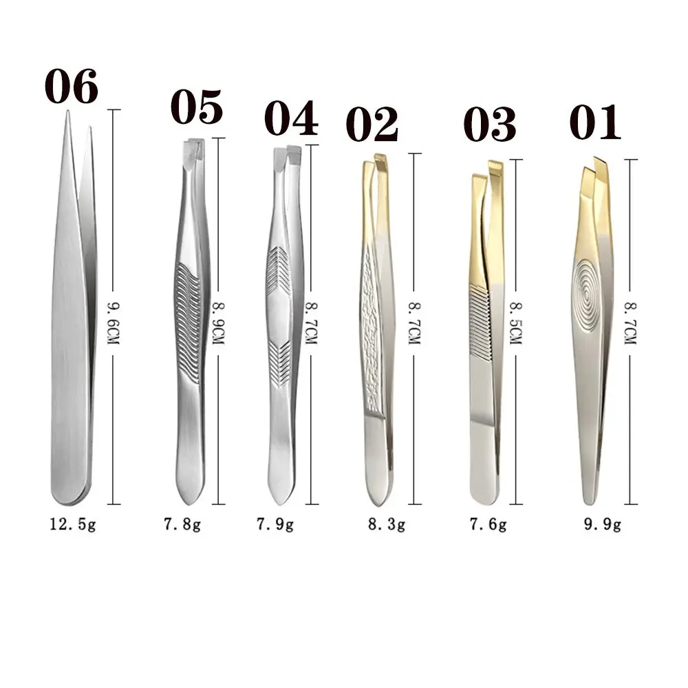 Stainless Steel Eyelashes Extension Tweezer Eyebrow Tweezer with Eyebrow Brush Comb Nail Rhinestones Picker Multifunctional Tool