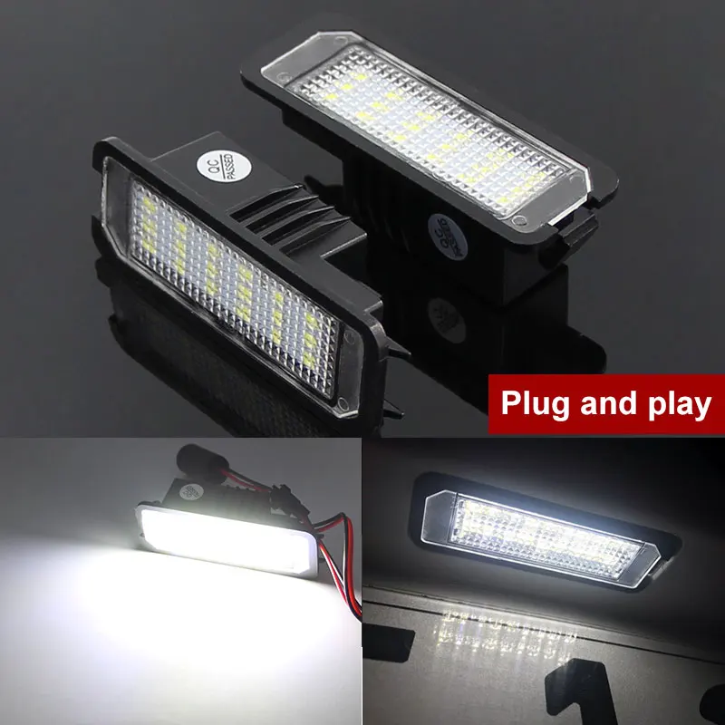 2x Canbus Auto Light MK5 GTI MK6 MK7 Golf 5 Glof 6 Golf 7 Xenon White Led Number License Plate Light Kit Error Free Car-Styling