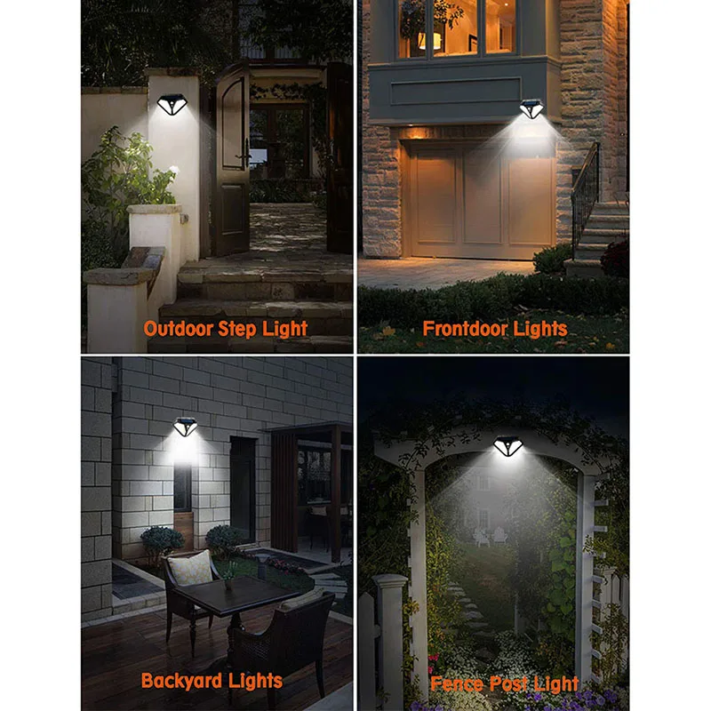 Imagem -06 - Led Pir Motion Sensor Solar Energy Street Lamp Lados 102led Modos de Iluminação Quintal Path Casa Jardim Energia Solar Induction Wall Light