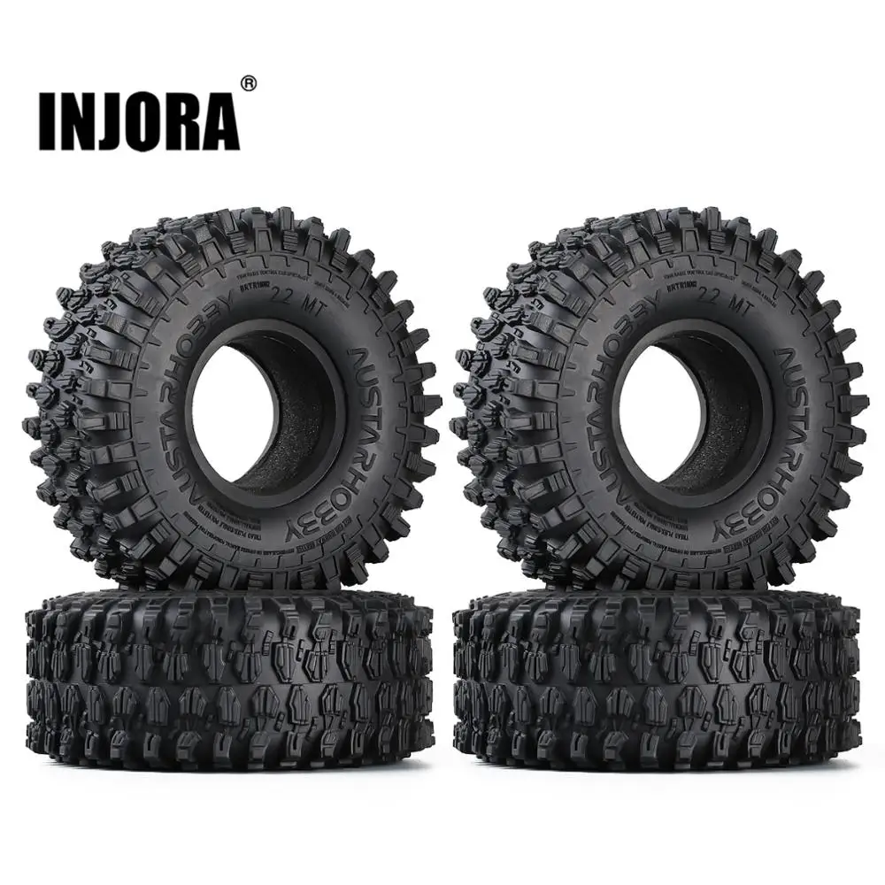 INJORA 4 sztuk 130*46MM 2.2 gumowa opona terenowa opony do kół dla 1/10 gąsienica RC Rock Axial SCX10 RR10 Wraith KM5