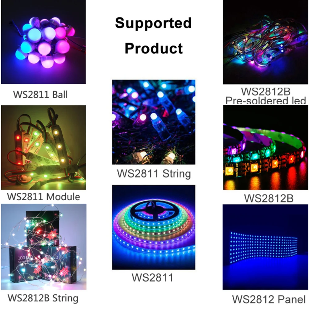 RGB Smart Music Bluetooth Smart Controller  SP611E For WS2812B SK6812 WS2811 Addressable Led RGB Tape Strip