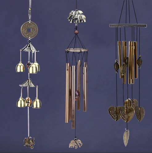 Antique Amazing Grace Wind Chimes ลานกลางแจ้งสวนไม้ไผ่หลอด Bells ทองแดงโบราณ Windchime หน้าต่างแขวนตกแต่งบ้าน