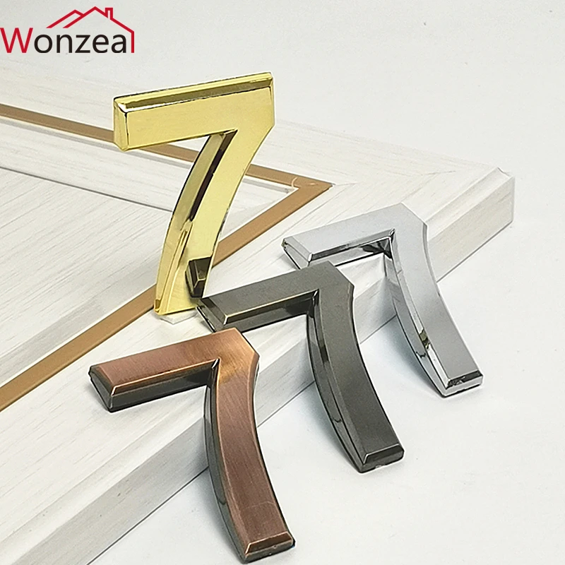 70mm Modern Door Number Plaque Door Plate House Hotel Door Address Digits Sticker Plate Sign ABS plastic 0123456789