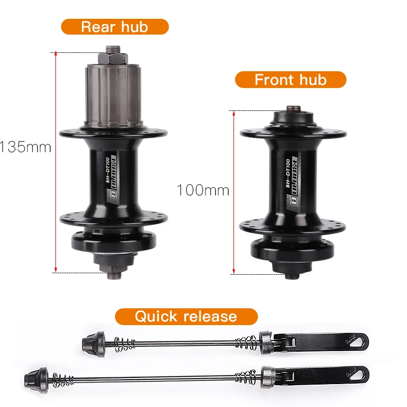 BLOOKE-Bicycle Bearing Disc Brake Hub,Front and Rear,MTB Bike Bushing,Quick Release Sleeve Cube, DT100, 7, 8, 9, 10, 11 S Speed