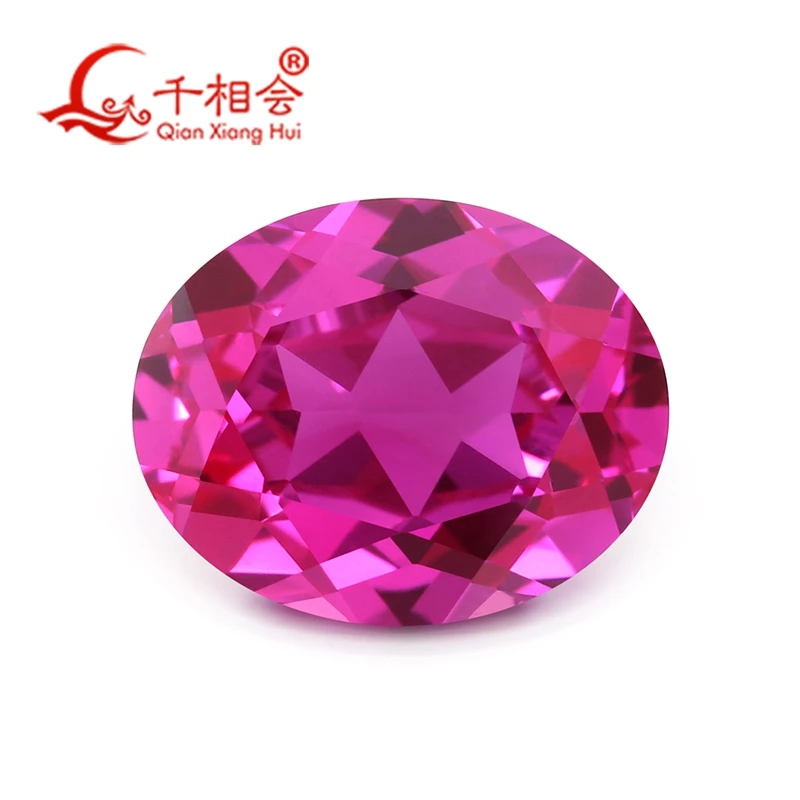 

2# 3# pink color oval shape artifical ruby natural cut clear corundum gem stone for jewelry making