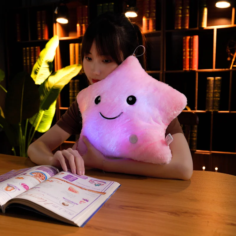 Almohada de Estrella luminosa de 40CM para niños, almohada de felpa con luz Led, gran oferta de juguetes de estrellas de colores, regalos de