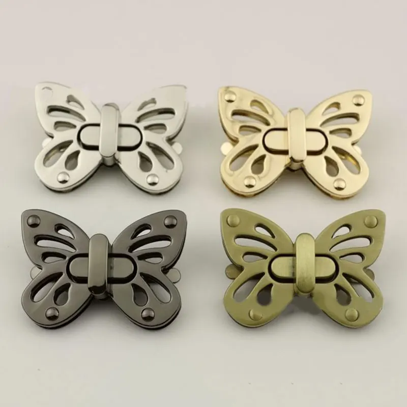 Metal Butterfly Turn Lock Buckle Twist Lock Clasp For Leather Craft Women Bag Handbag Shoulder Bag Purse DIY Hardware Accessory