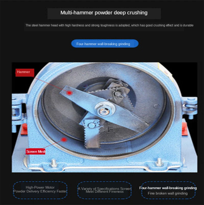 Shattered ฟีดมิลล์ขนาดเล็กในครัวเรือน220 V Multi-Function Ltd. เมล็ดแห้ง Mill