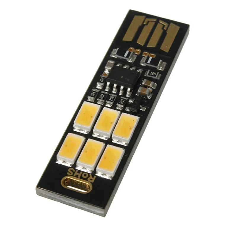 Soshine Portable Mini USB Power 6 LED Light Bar Light Lamp 1W 5V Touch Dimmer Warm Light for Power Bank Computer Laptop