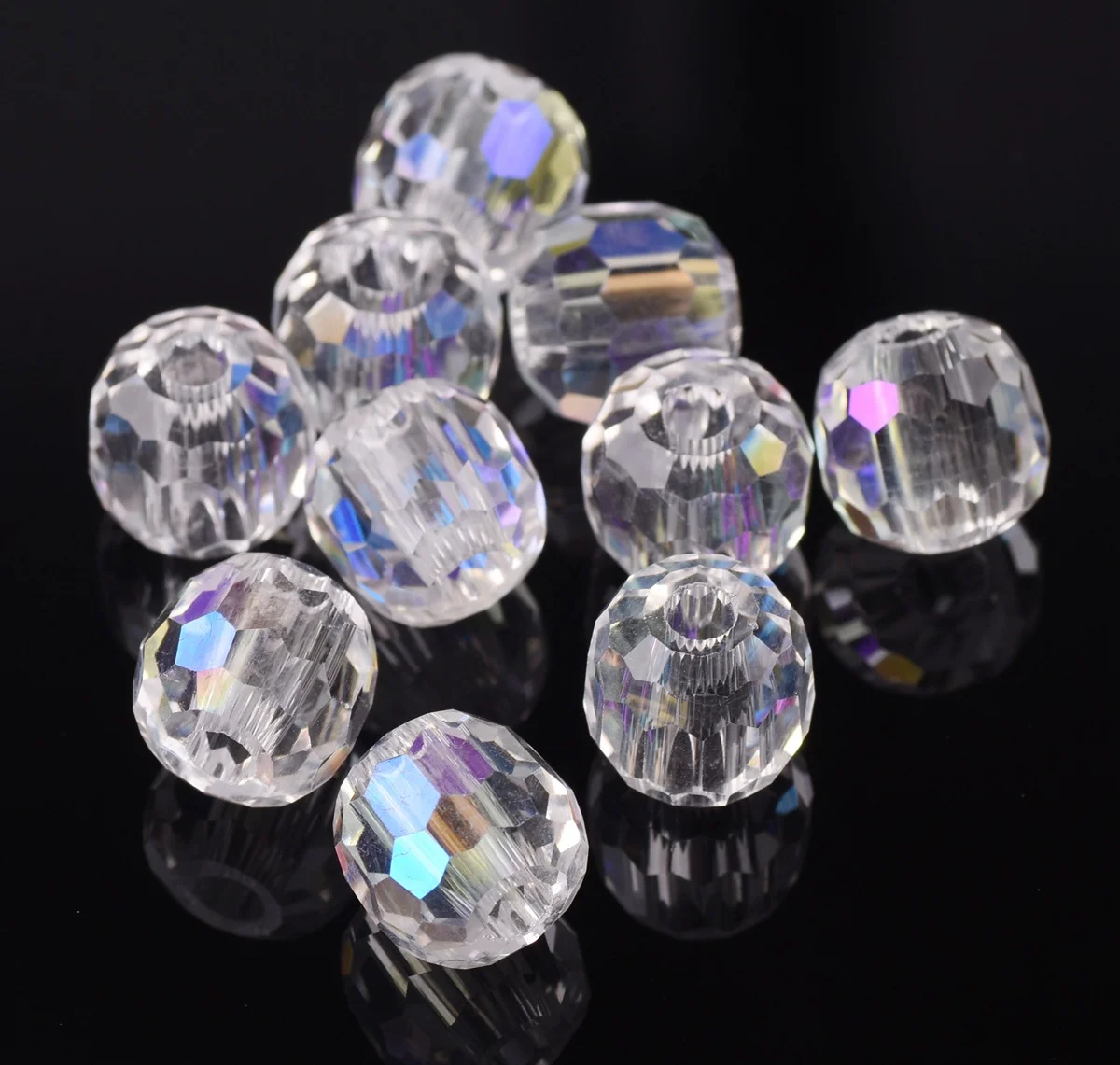 10 stücke Runde 8mm 10mm 12mm 14mm Kristall Glas Facettierte Lose Perlen für Schmuck Machen DIY handwerk Erkenntnisse