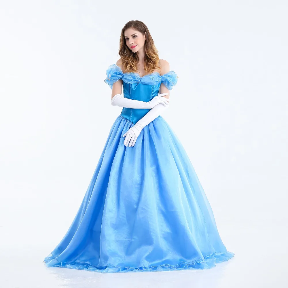 Deluxe Volwassen Cinderella Kostuum Vrouwen Fancy Dress Baljurk Halloween Prinses Kostuum Rollenspel Carnaval Sexy Party