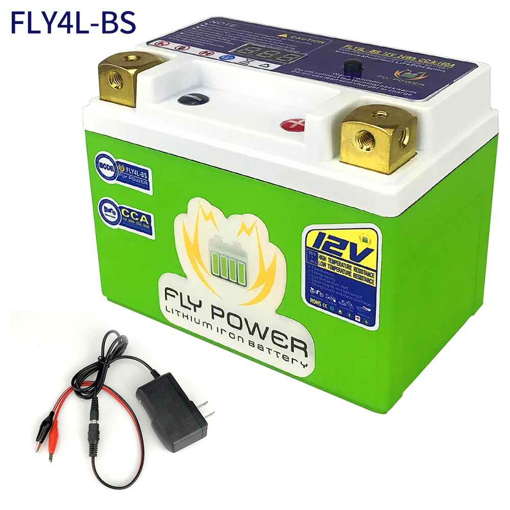 

Lithium LiFePO4 FLY4L-BS 12V Starter Motorcycle Battery Deep Cycle 2Ah CCA 160A With BMS LFP Replacement of YTX4L-BS YT4L YTX4L