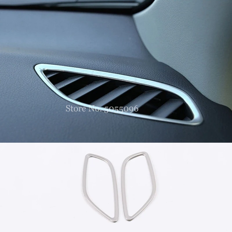 

For Mitsubishi Outlander 2014 15 2016 Stainless steel Car front Small air outlet Decoration Cover Trim Styling Accessories 2pcs