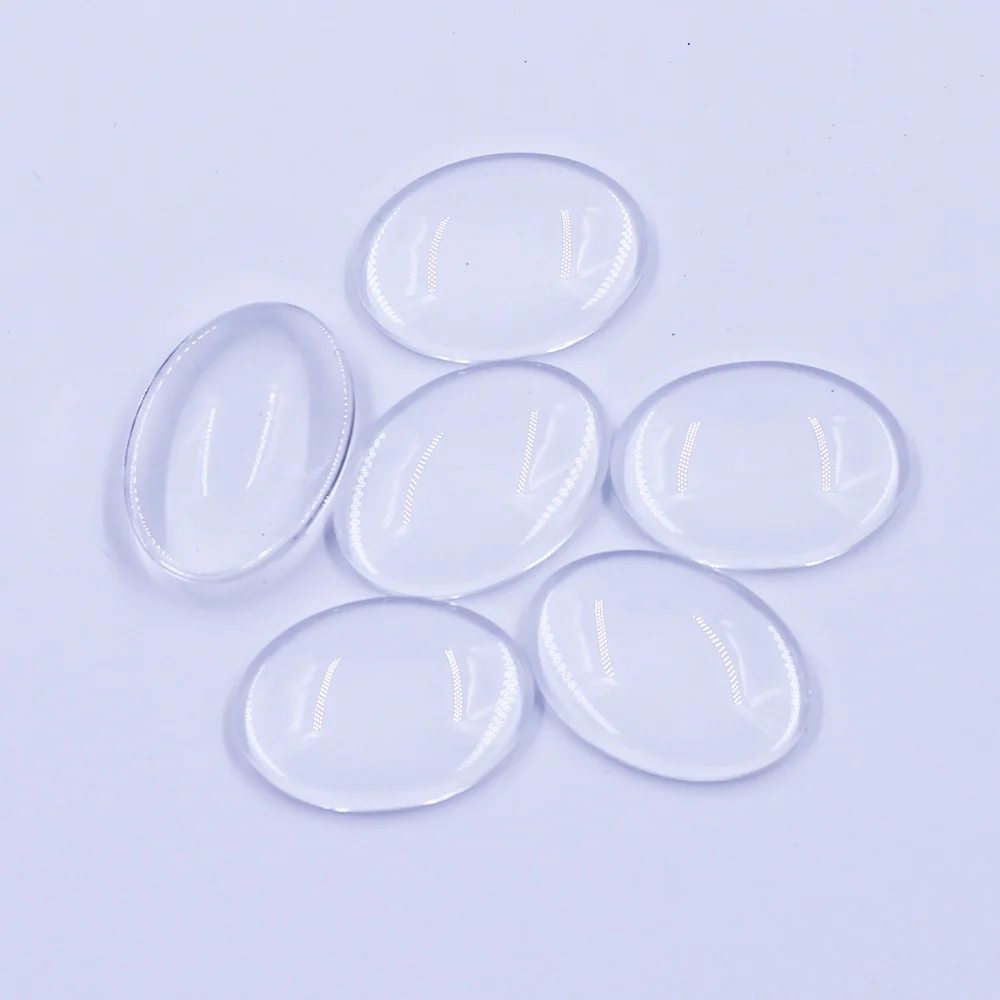 Cabochon Dome Seals Flat Back Clear Glass Oval For Jewelry DIY Finding 13x18mm 18x25mm
