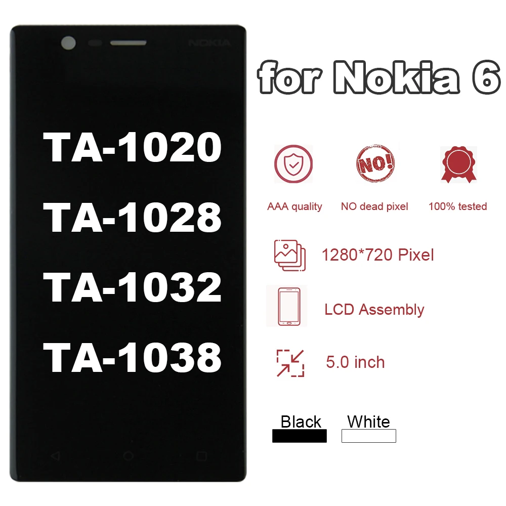 for original Nokia 3 LCD+frame TA-1020 TA-1028 TA-1032 Display touch screen digitizer Assembly with frame Replacement 100% Teste