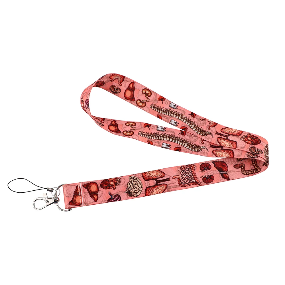 Human Organs Medical Theme Key Chain Lanyard Neck Strap For Phone Keys ID Card Creative Lanyards For Doctor Nurse