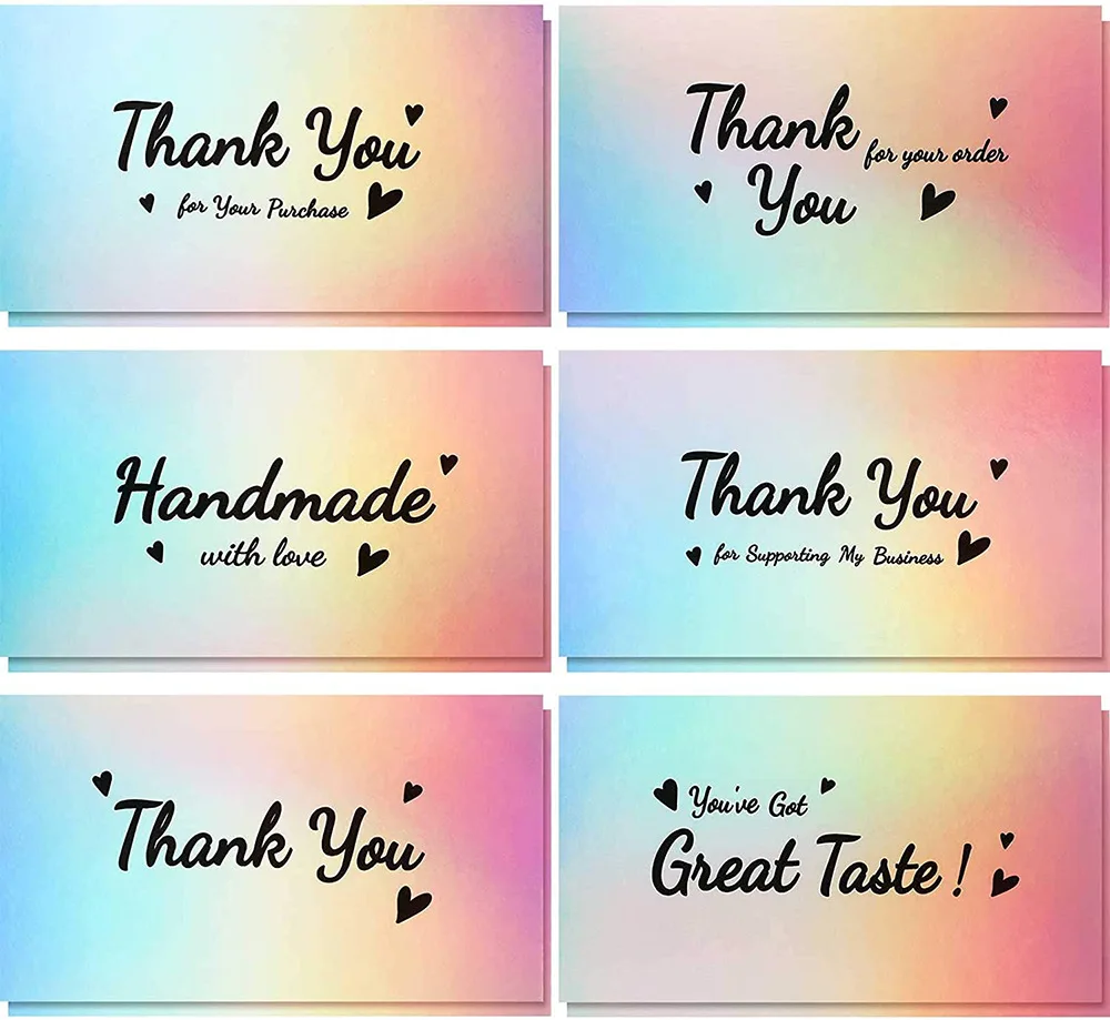 10-50pcs Laser Thank you card thank you for your order card 5*9cm small business praise label small shop gift packagi