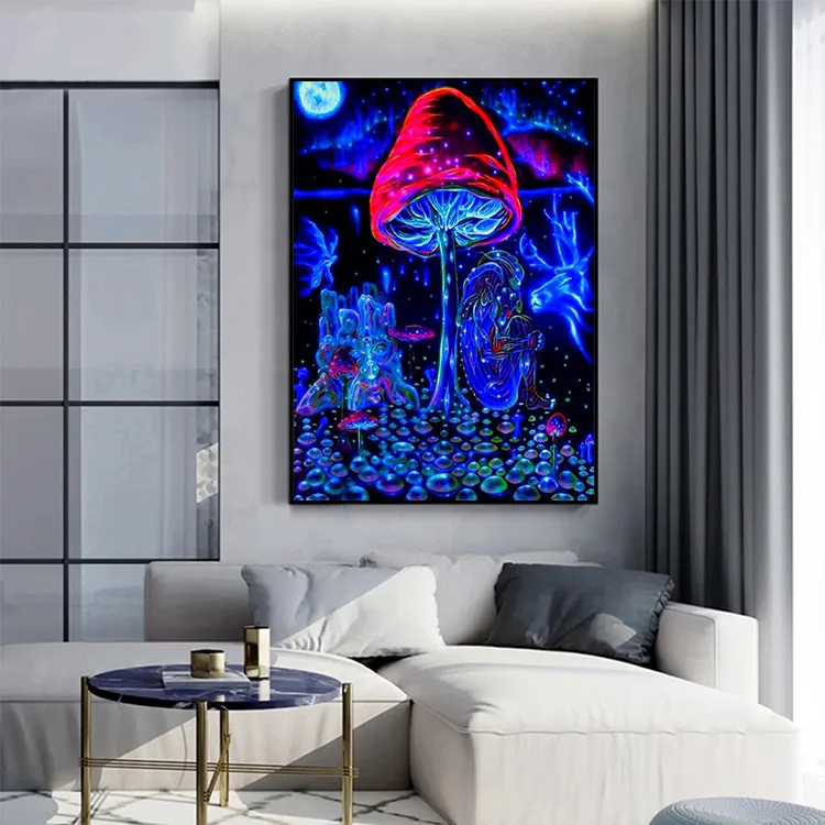 مخدر LSD Blacklight قماش الفن طباعة اللوحة المشارك يطبع جدار صور ديكور المنزل جدار ديكور لا الإطار