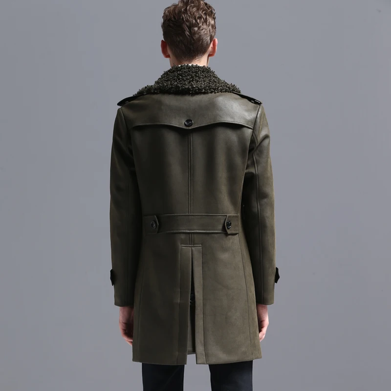 Chaqueta acolchada clásica para hombre, Abrigo acolchado de algodón de doble botonadura, color verde militar, cálido, a la moda, para otoño e invierno, Envío Gratis