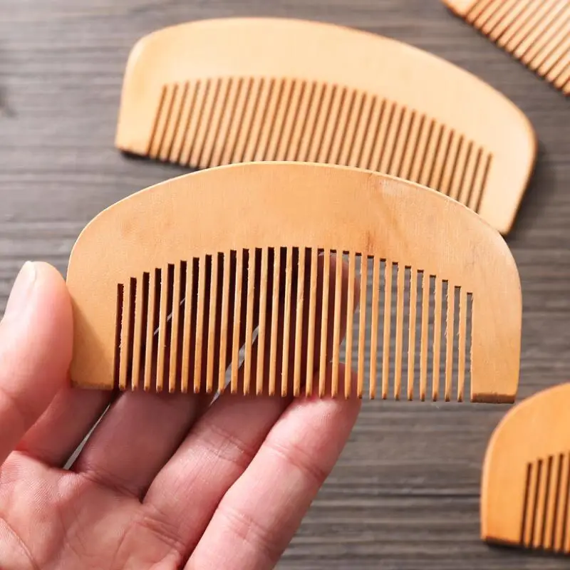 

Hair Styling Tool Portable Natural Peach Wood Comb Pocket Beard Comb Hair Brushes LX2737